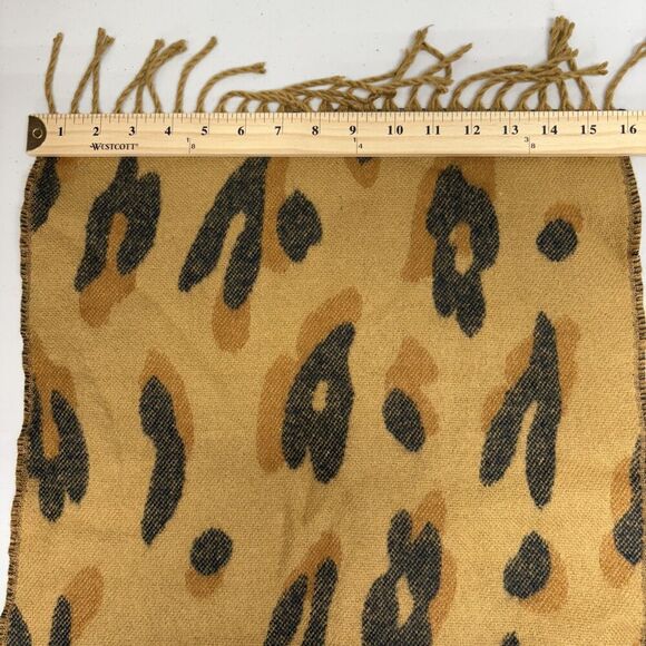 Madewell Brushed Leopard Scarf Fringed Toffee Cozy Fall - Picture 9 of 9